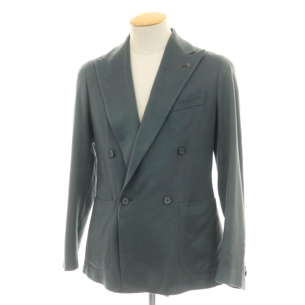【中古】タリアトーレ TAGLIATORE カシミヤ ダブル 4B テーラードジャケット グレー系【 44 】【 状態ランクA 】【 メンズ 】