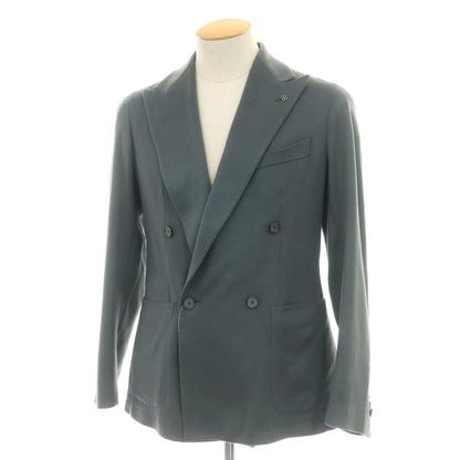【中古】タリアトーレ TAGLIATORE カシミヤ ダブル 4B テーラードジャケット グレー系【 44 】【 状態ランクA 】【 メンズ 】