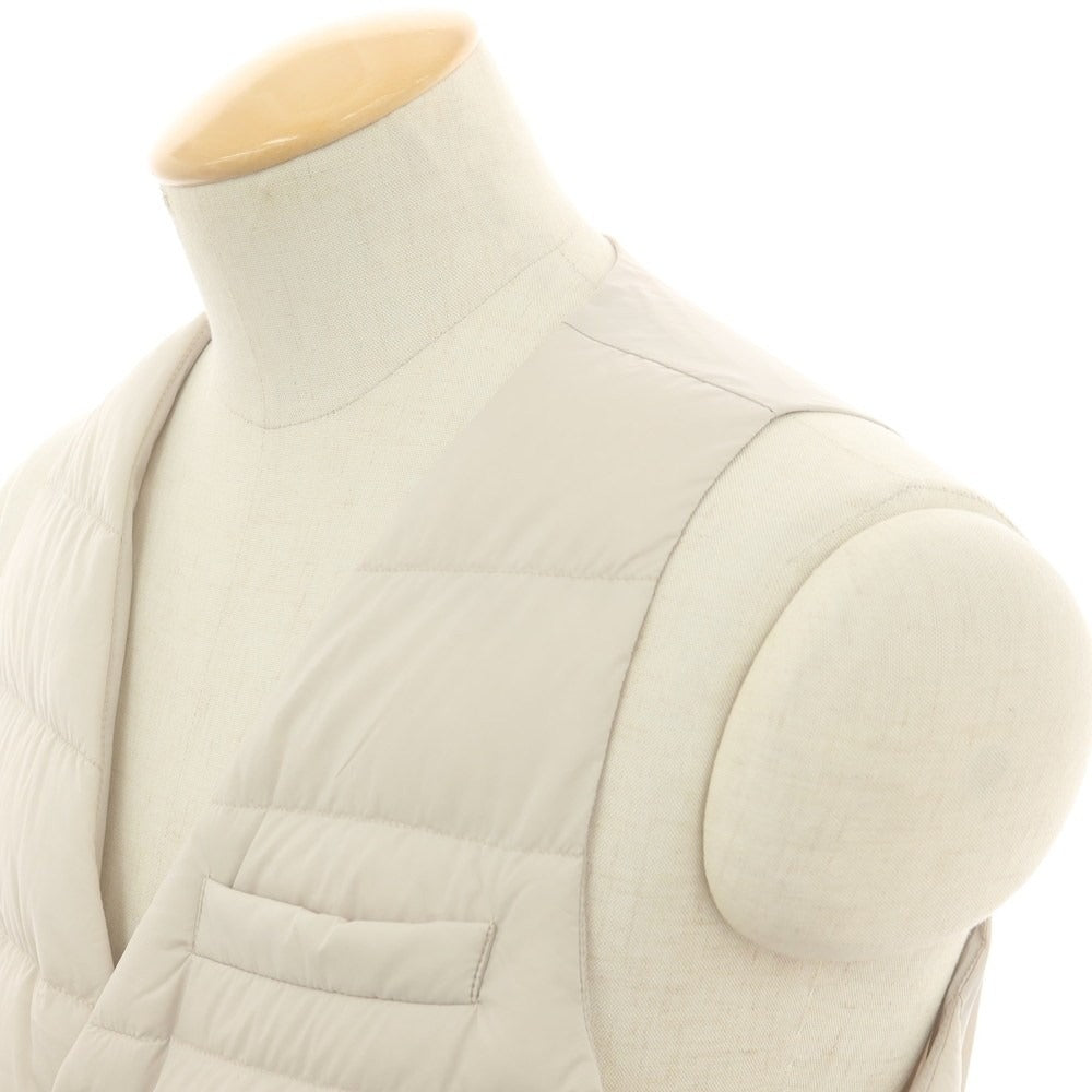 【中古】ヘルノ Herno ナイロン ジレ型 ダウンベスト サンドベージュ【 44 】【 状態ランクA 】【 メンズ 】