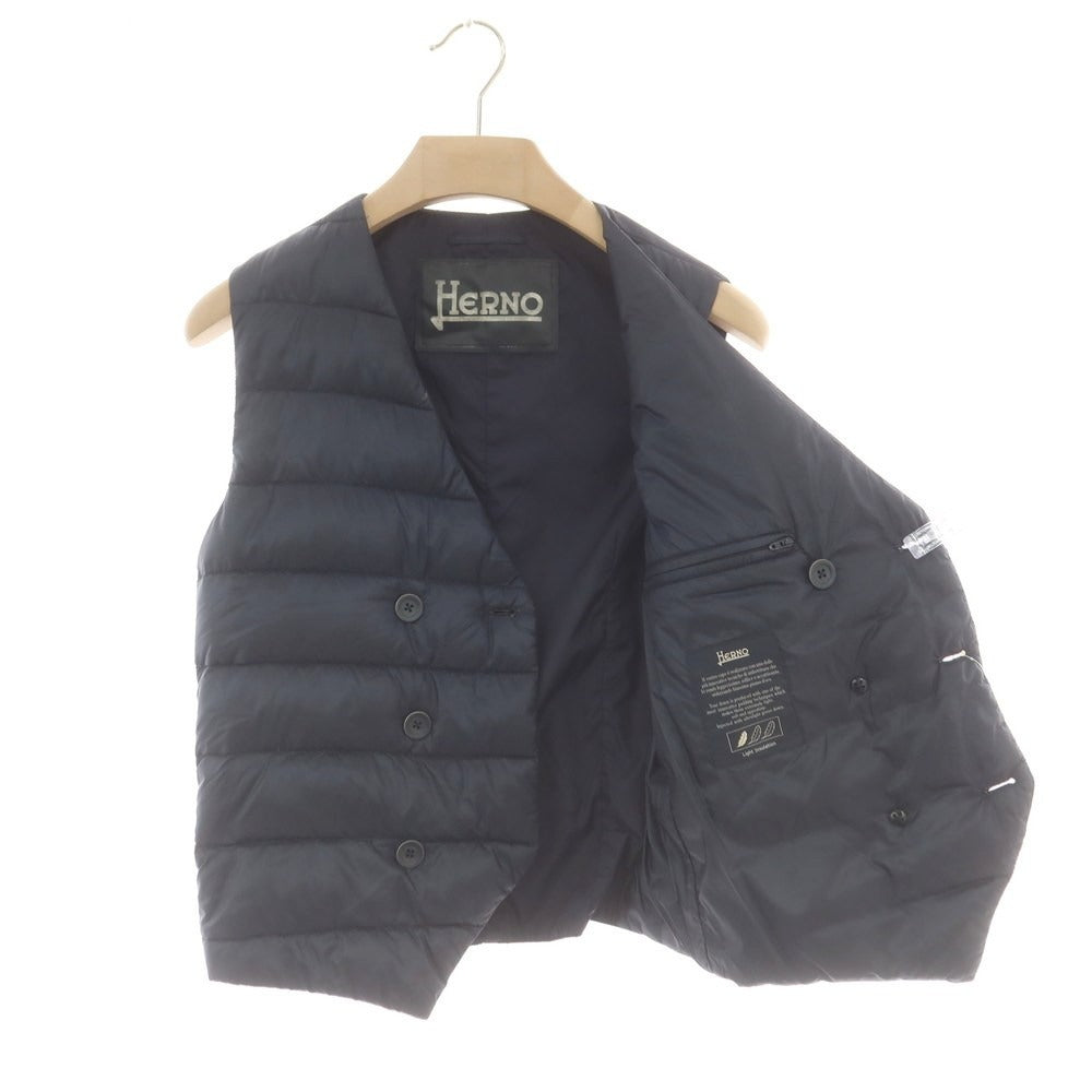 【中古】ヘルノ Herno ナイロン ジレ型 ダウンベスト ネイビー【 44 】【 状態ランクB 】【 メンズ 】