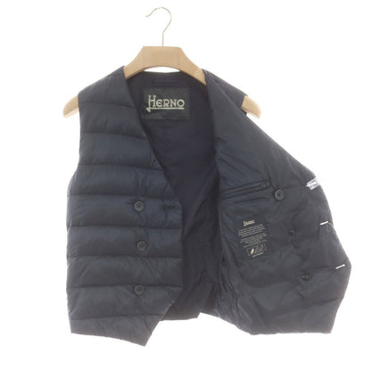 【中古】ヘルノ Herno ナイロン ジレ型 ダウンベスト ネイビー【 44 】【 状態ランクB 】【 メンズ 】