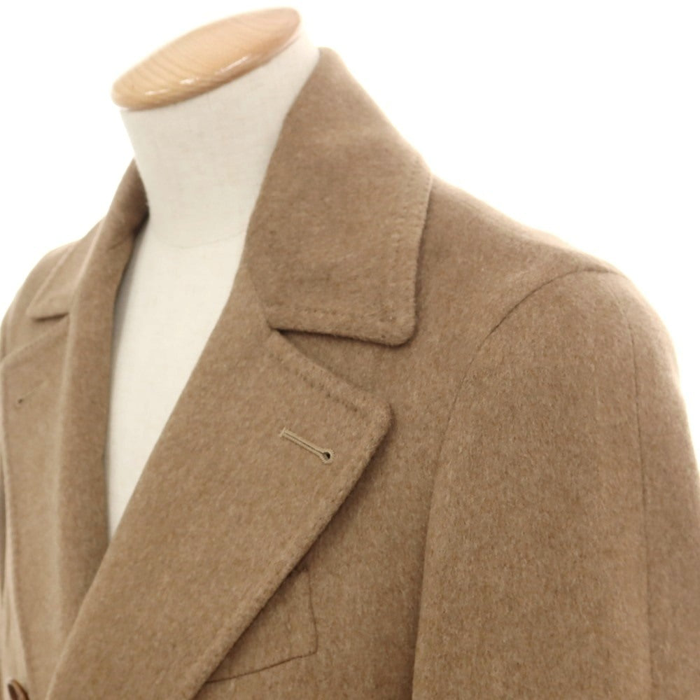 【中古】デペトリロ DE PETRILLO ウール ダブルブレストポロコート ブラウンベージュ系【 44 】【 状態ランクA 】【 メンズ 】