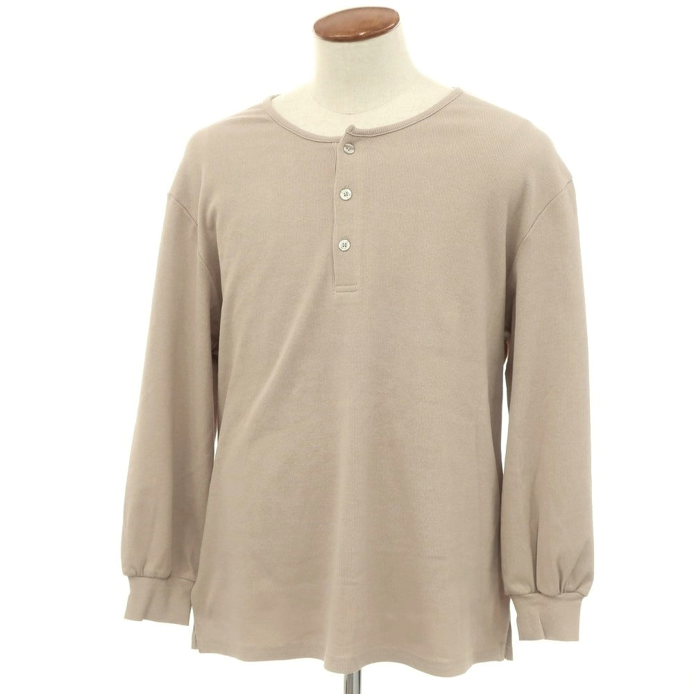 【中古】スリーピースリーピー SLEEPY SLEEPY ストレッチ コットン ヘンリーネック 長袖Tシャツ サンドベージュ系【 ONE SIZE 】【 状態ランクA 】【 メンズ 】
