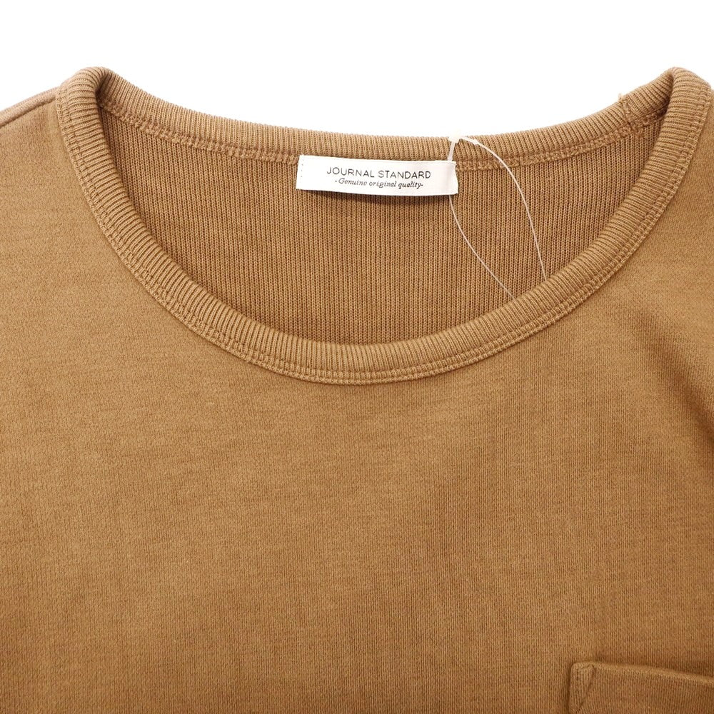 [Used] JOURNAL STANDARD Cotton Crew Neck Pocket Long Sleeve T-Shirt Brown [L] [Condition Rank B] [Men&