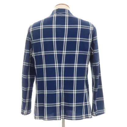 [Used] Giannetto cotton check casual jacket, light navy x white [50] [Condition rank B] [Men&