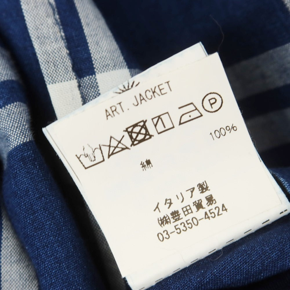 [Used] Giannetto cotton check casual jacket, light navy x white [50] [Condition rank B] [Men&
