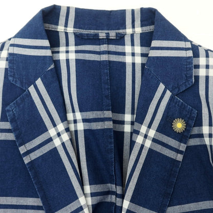 [Used] Giannetto cotton check casual jacket, light navy x white [50] [Condition rank B] [Men&