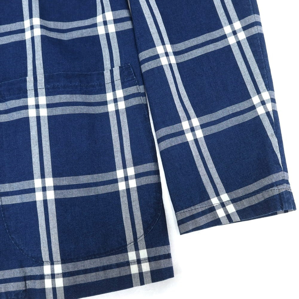 [Used] Giannetto cotton check casual jacket, light navy x white [50] [Condition rank B] [Men&