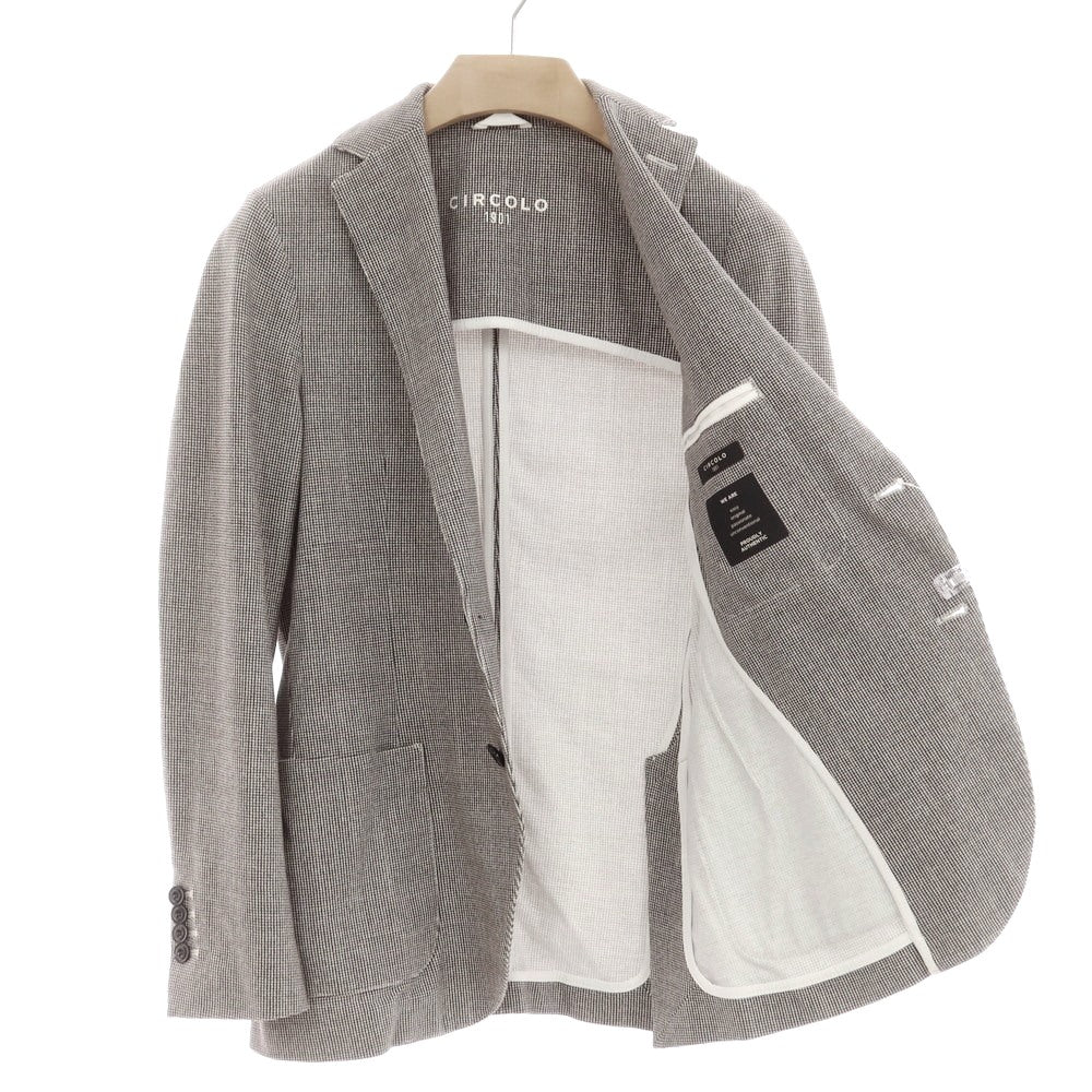 [Used] CIRCOLO 1901 Jersey Cotton Casual Jacket White x Black [44] [Condition Rank B] [Men&