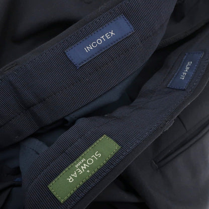 [Used] INCOTEX Stretch Polyester Wool Dress Slacks Pants Navy [46] [Condition Rank B] [Men&