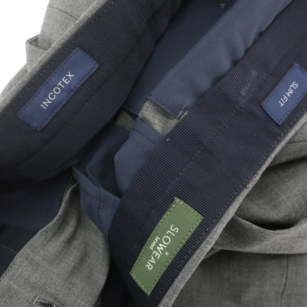[Used] INCOTEX Stretch Polyester Wool Dress Slacks Pants Gray [46] [Condition Rank B] [Men&