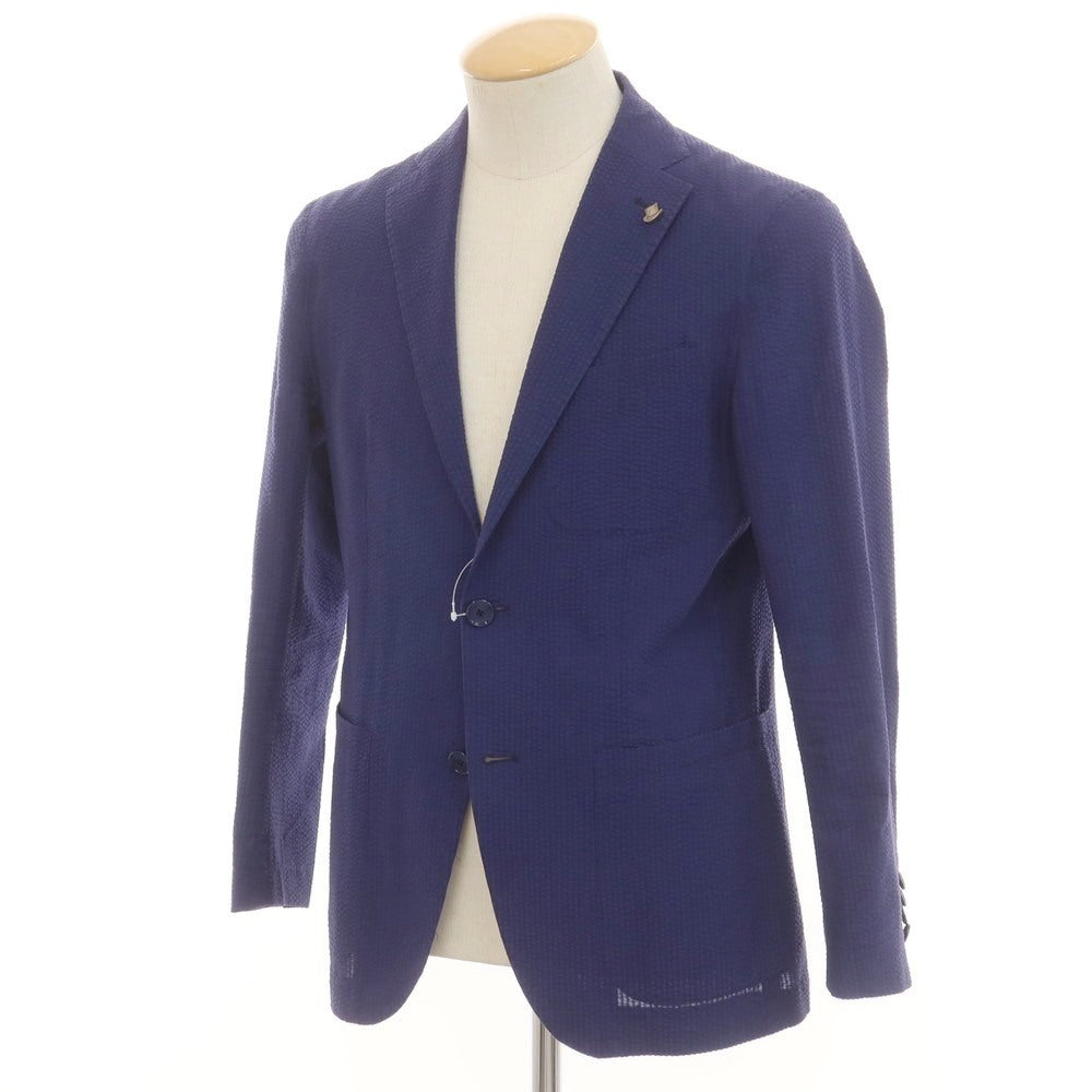 [Used] TAGLIATORE Seersucker Cotton Casual Jacket Navy Blue [42] [Condition Rank B] [Men&