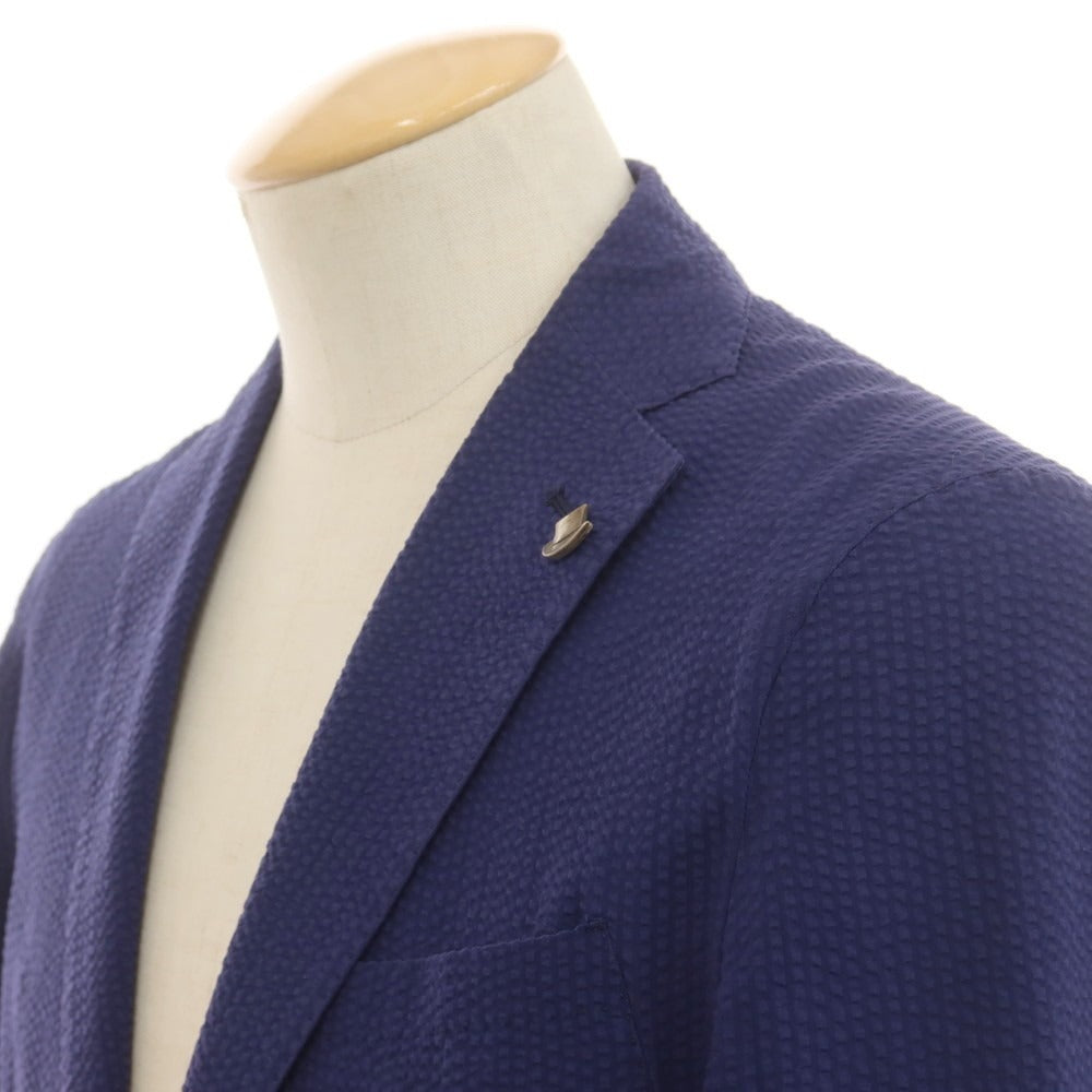 [Used] TAGLIATORE Seersucker Cotton Casual Jacket Navy Blue [42] [Condition Rank B] [Men&