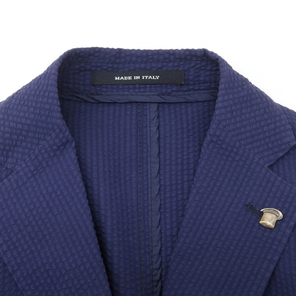 [Used] TAGLIATORE Seersucker Cotton Casual Jacket Navy Blue [42] [Condition Rank B] [Men&