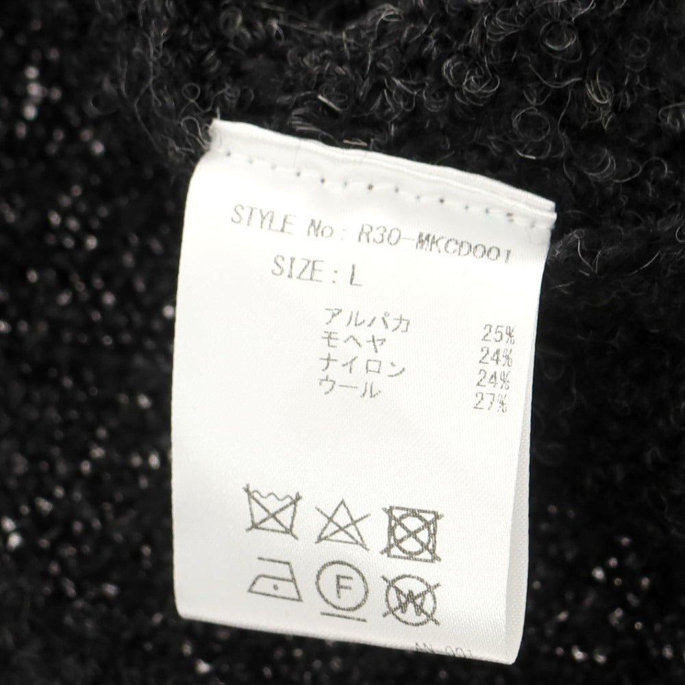【中古】リヴォラ RIVORA ウールアルパカモヘヤナイロン カーディガン ブラックxグレー【 L 】【 状態ランクB 】【 メンズ 】