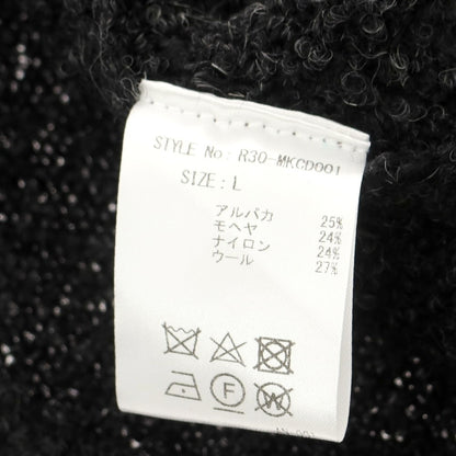 【中古】リヴォラ RIVORA ウールアルパカモヘヤナイロン カーディガン ブラックxグレー【 L 】【 状態ランクB 】【 メンズ 】