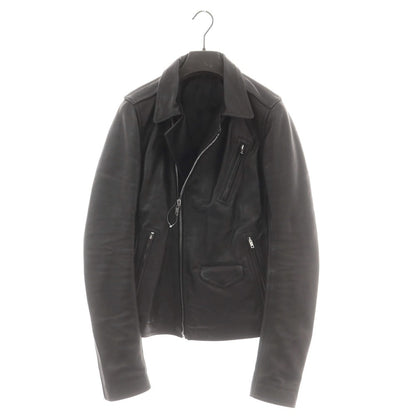 【中古】リックオウエンス Rick Owens レザー ジップアップ ライダースジャケット ブラック【 46 】【 状態ランクB 】【 メンズ 】