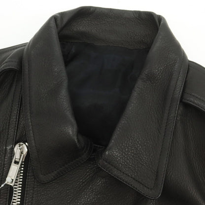 【中古】リックオウエンス Rick Owens レザー ジップアップ ライダースジャケット ブラック【 46 】【 状態ランクB 】【 メンズ 】