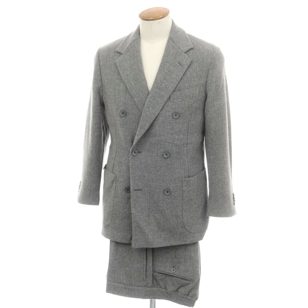 【中古】ベルベスト Belvest ストレッチウール ダブルスーツ グレー【 48 】【 状態ランクA 】【 メンズ 】