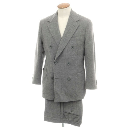 【中古】ベルベスト Belvest ストレッチウール ダブルスーツ グレー【 48 】【 状態ランクA 】【 メンズ 】