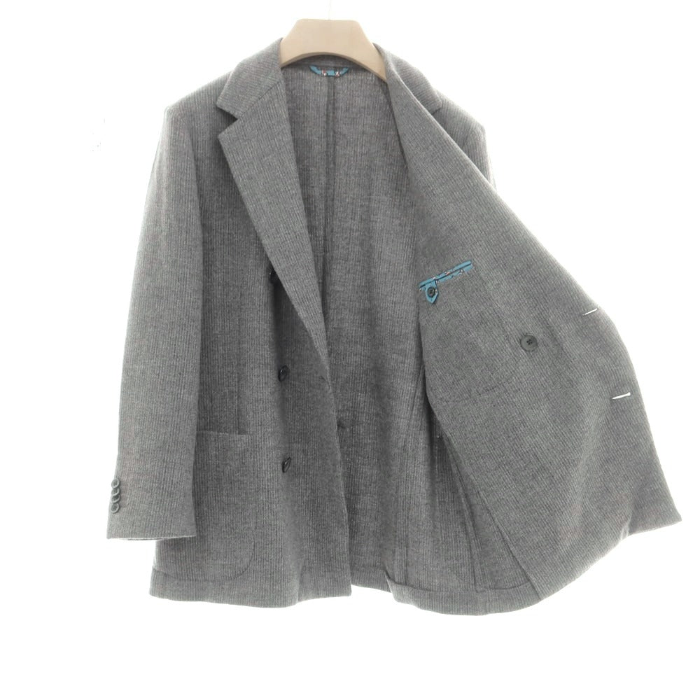 【中古】ベルベスト Belvest ストレッチウール ダブルスーツ グレー【 48 】【 状態ランクA 】【 メンズ 】