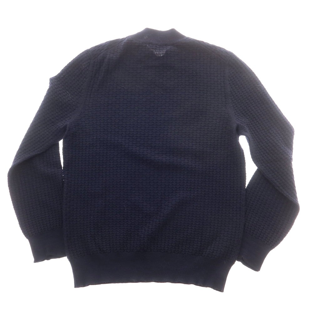 【中古】グランサッソ GRAN SASSO ウール モックネック プルオーバーニット ネイビー【 48 】【 状態ランクC 】【 メンズ 】