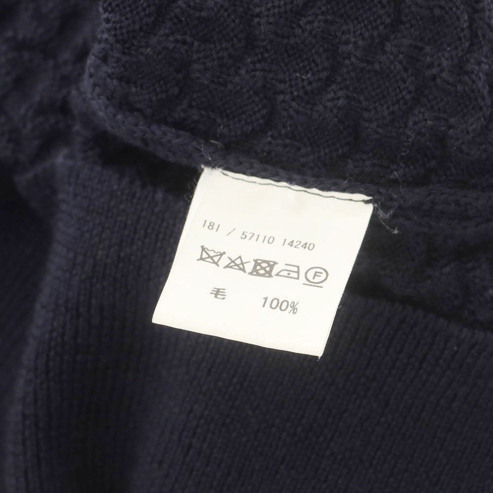 【中古】グランサッソ GRAN SASSO ウール モックネック プルオーバーニット ネイビー【 48 】【 状態ランクC 】【 メンズ 】