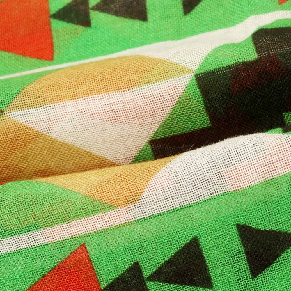 【中古】リベラーノ&amp;リベラーノ LIVERANO&amp;LIVERANO カシミヤ ネイティブ柄 ストール グリーンxレッド【 状態ランクB 】【 メンズ 】