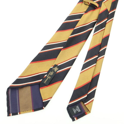 【中古】アットヴァンヌッチ Atto Vannucci シルク セッテピエゲ ストライプ柄ネクタイ ブラウンxブラック系【 状態ランクA 】【 メンズ 】