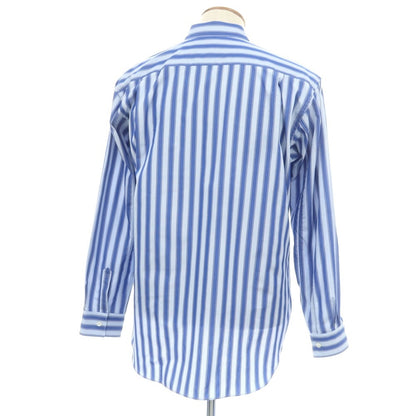 【中古】コムデギャルソンシャツ COMME des GARCONS SHIRT 2024年秋冬 コットン ストライプ アシンメトリー レギュラーカラー カジュアルシャツ ブルーxライトブルー【 M 】【 状態ランクA 】【 メンズ 】