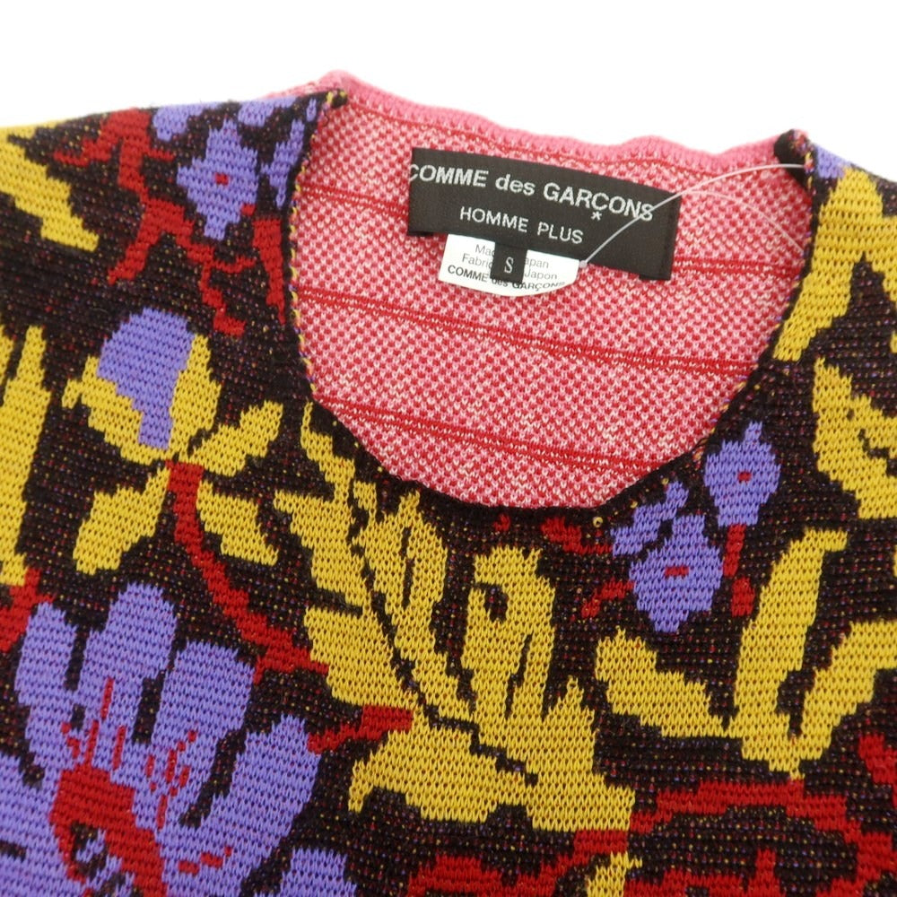 【中古】コムデギャルソンオムプリュス COMME des GARCONS HOMME PLUS 2022年春夏 フラワー×チェック ニットベスト ピンクxブラック【 S 】【 状態ランクA 】【 メンズ 】