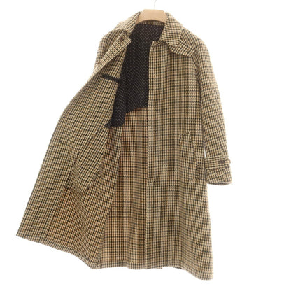 【中古】カモシタ camoshita ウール ステンカラーコート ベージュxブラック【 44 】【 状態ランクB 】【 メンズ 】