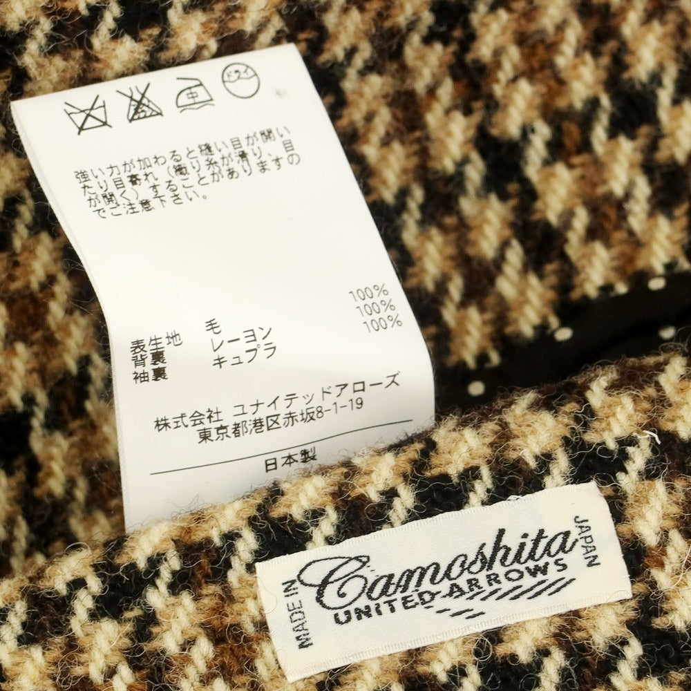 【中古】カモシタ camoshita ウール ステンカラーコート ベージュxブラック【 44 】【 状態ランクB 】【 メンズ 】