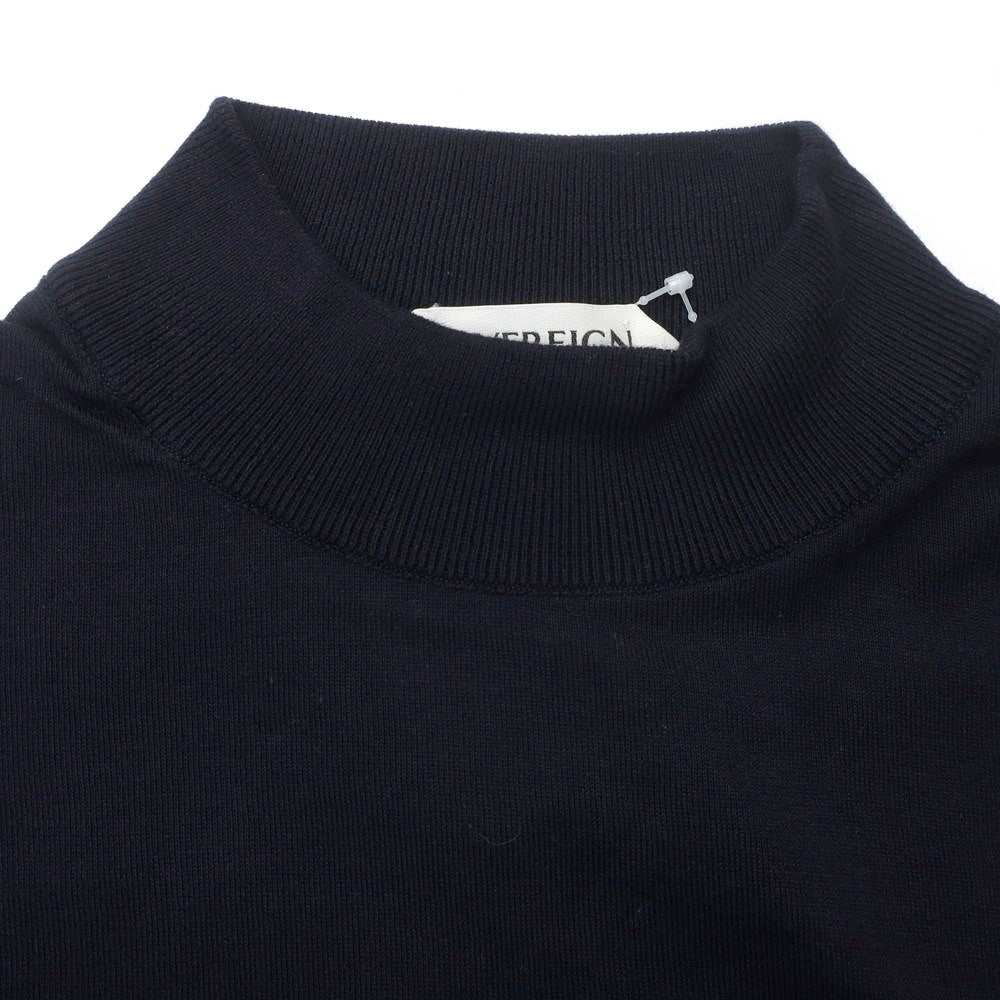 【中古】ジョンスメドレー JOHN SMEDLEY SOVEREIGN別注 ハイゲージ コットン ハイネック 半袖 プルオーバーニット ネイビー【 S 】【 状態ランクB 】【 メンズ 】