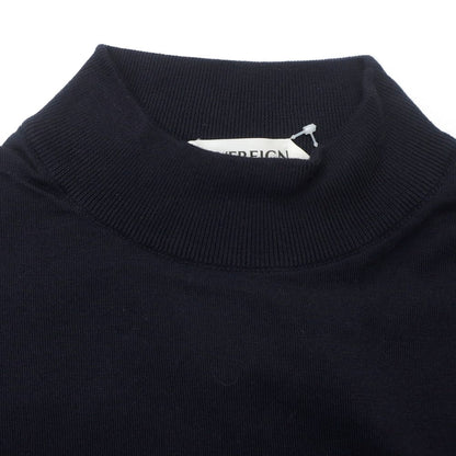【中古】ジョンスメドレー JOHN SMEDLEY SOVEREIGN別注 ハイゲージ コットン ハイネック 半袖 プルオーバーニット ネイビー【 S 】【 状態ランクB 】【 メンズ 】