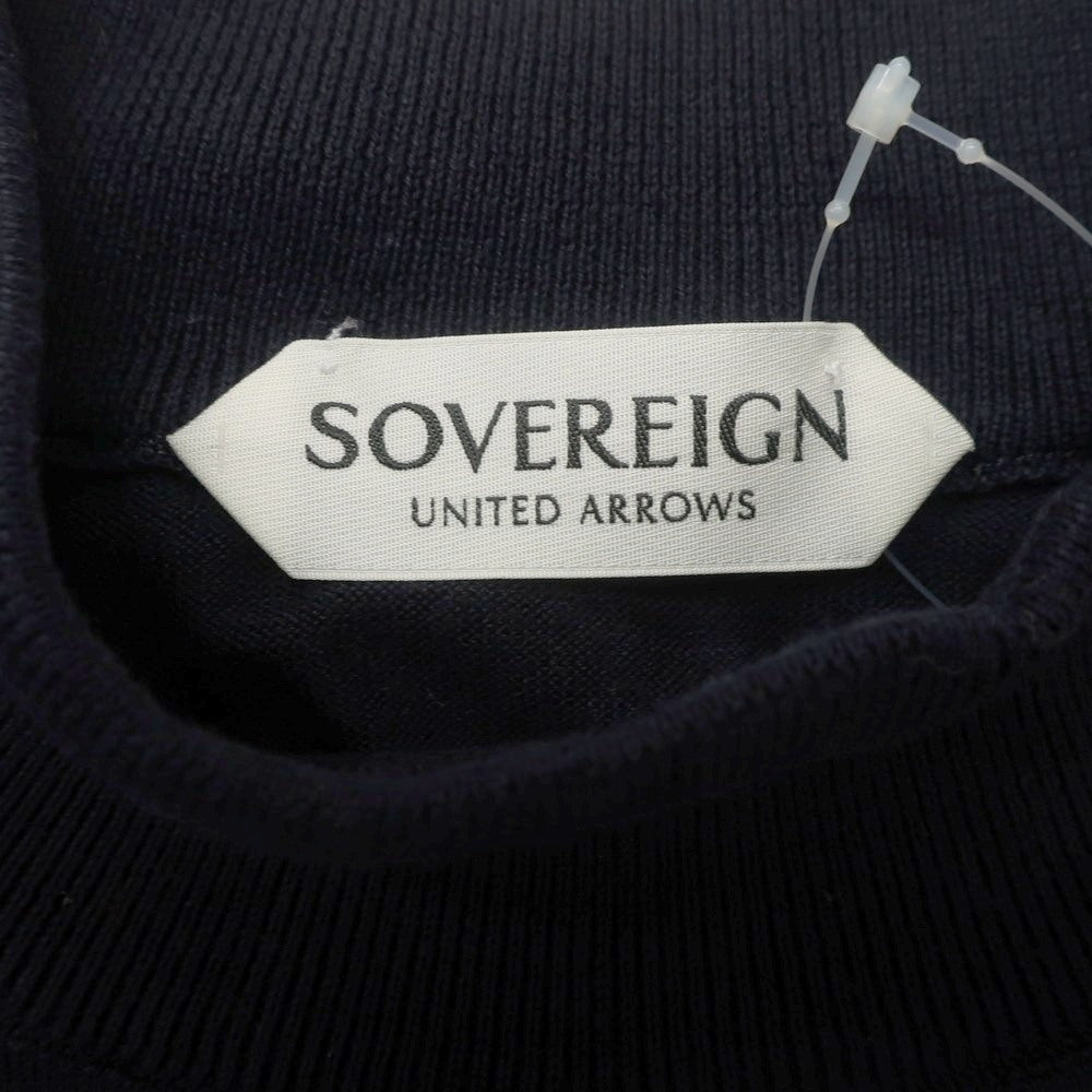 【中古】ジョンスメドレー JOHN SMEDLEY SOVEREIGN別注 ハイゲージ コットン ハイネック 半袖 プルオーバーニット ネイビー【 S 】【 状態ランクB 】【 メンズ 】
