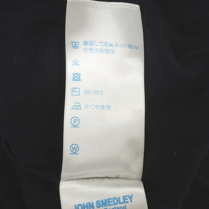 【中古】ジョンスメドレー JOHN SMEDLEY SOVEREIGN別注 ハイゲージ コットン ハイネック 半袖 プルオーバーニット ネイビー【 S 】【 状態ランクB 】【 メンズ 】