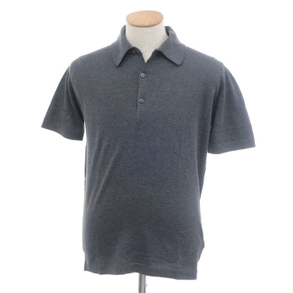 【中古】【未使用】ジョンスメドレー JOHN SMEDLEY ハイゲージ コットン 半袖 ポロニット ダークグレー【 S 】【 状態ランクS 】【 メンズ 】