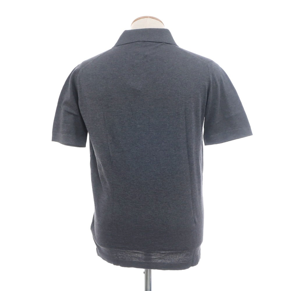 【中古】【未使用】ジョンスメドレー JOHN SMEDLEY ハイゲージ コットン 半袖 ポロニット ダークグレー【 S 】【 状態ランクS 】【 メンズ 】