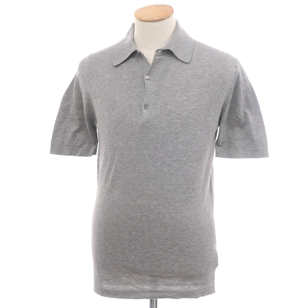 【中古】ジョンスメドレー JOHN SMEDLEY ハイゲージ コットン 半袖 ポロニット グレー【 S 】【 状態ランクB 】【 メンズ 】