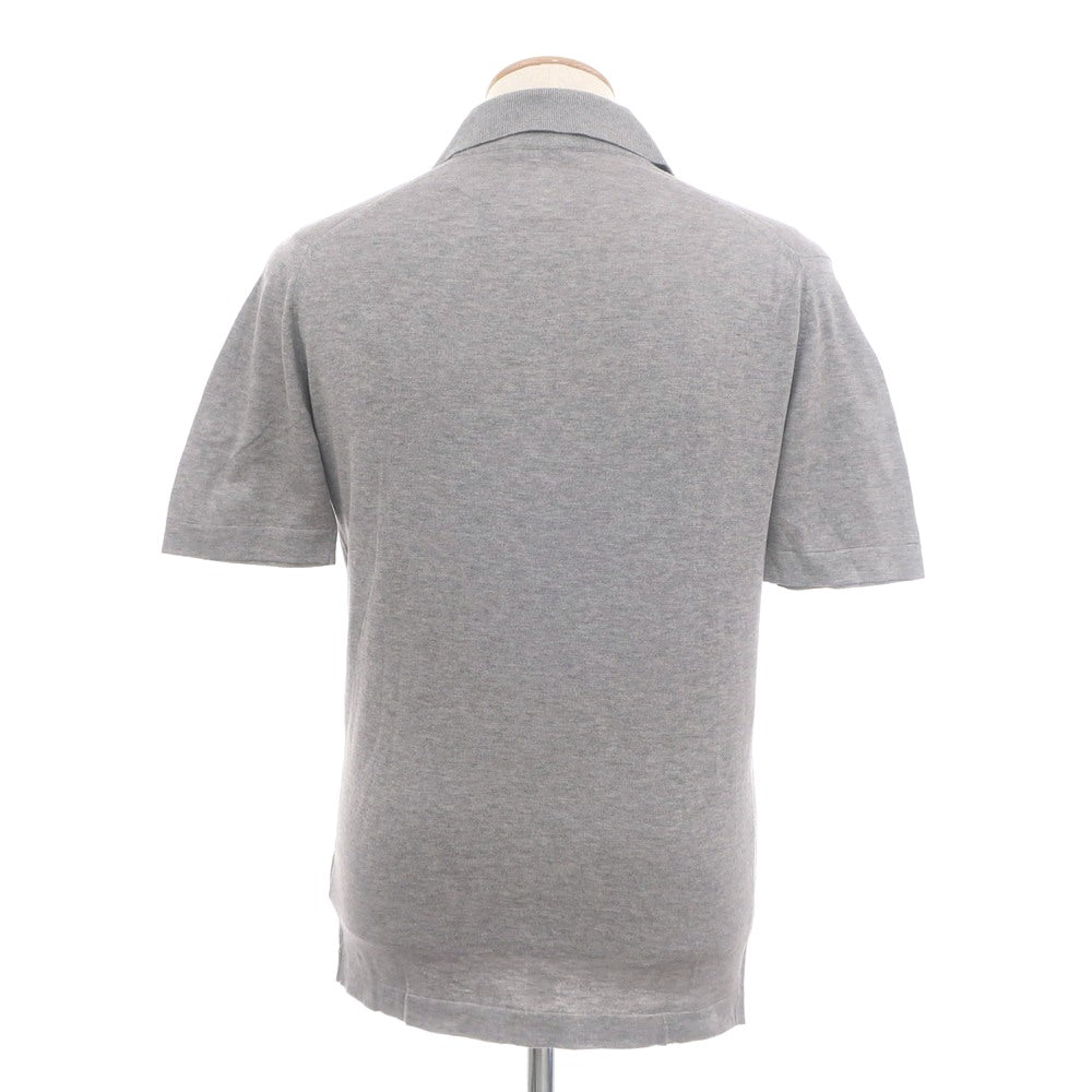 【中古】ジョンスメドレー JOHN SMEDLEY ハイゲージ コットン 半袖 ポロニット グレー【 S 】【 状態ランクB 】【 メンズ 】