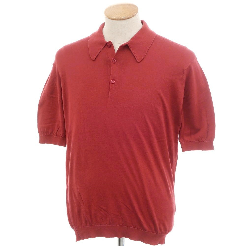 【中古】ジョンスメドレー JOHN SMEDLEY ハイゲージ コットン 半袖 ポロニット レッド【 S 】【 状態ランクB 】【 メンズ 】