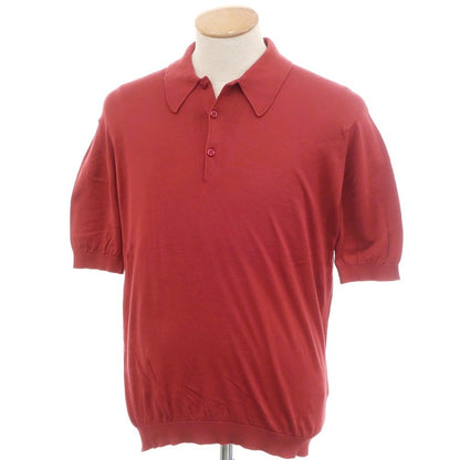 【中古】ジョンスメドレー JOHN SMEDLEY ハイゲージ コットン 半袖 ポロニット レッド【 S 】【 状態ランクB 】【 メンズ 】