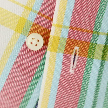 [Used] Polo Ralph Lauren Cotton Check Button-down Short Sleeve Shirt White x Blue [L] [Condition Rank B] [Men&