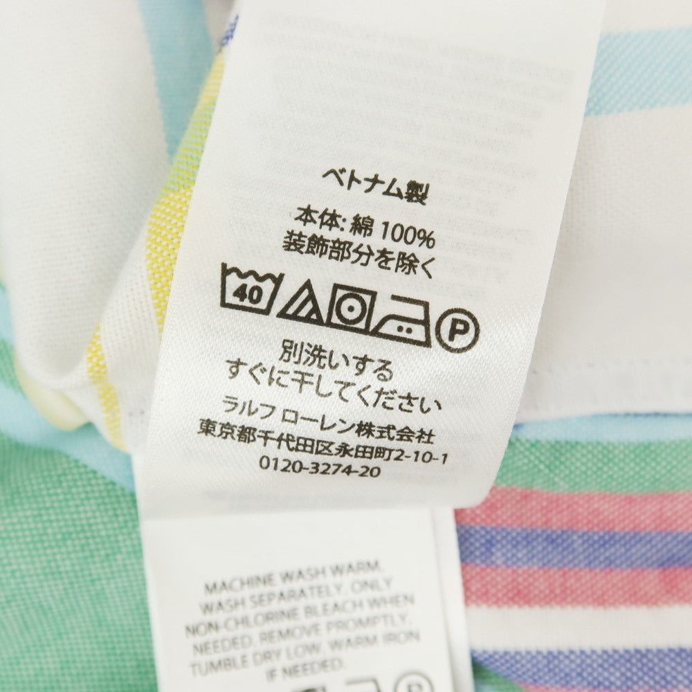 [Used] Polo Ralph Lauren Cotton Check Button-down Short Sleeve Shirt White x Blue [L] [Condition Rank B] [Men&