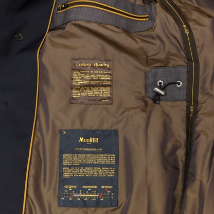 【中古】ムーレー MOORER ポリエステル 中綿入り ダブルブレストコート ネイビー【 48 】【 状態ランクB 】【 メンズ 】