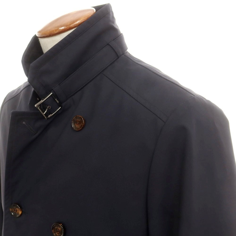【中古】ムーレー MOORER ポリエステル 中綿入り ダブルブレストコート ネイビー【 48 】【 状態ランクB 】【 メンズ 】