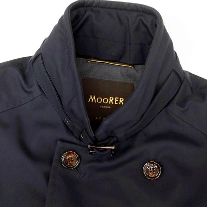 【中古】ムーレー MOORER ポリエステル 中綿入り ダブルブレストコート ネイビー【 48 】【 状態ランクB 】【 メンズ 】