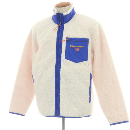 【中古】ポロスポーツ POLO SPORTS ジップアップ フリースジャケット ホワイトxブルー【 M 】【 状態ランクB 】【 メンズ 】