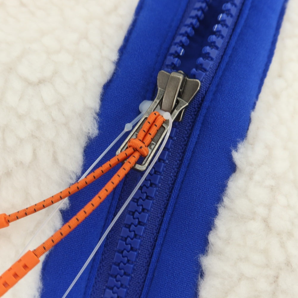 【中古】ポロスポーツ POLO SPORTS ジップアップ フリースジャケット ホワイトxブルー【サイズM】【 状態ランクB 】【 メンズ 】 [DPD]